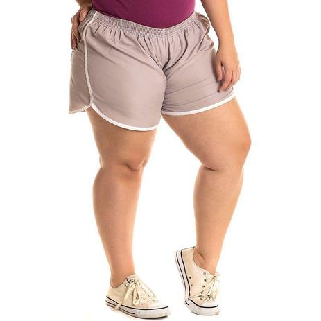 short tactel plus size feminino