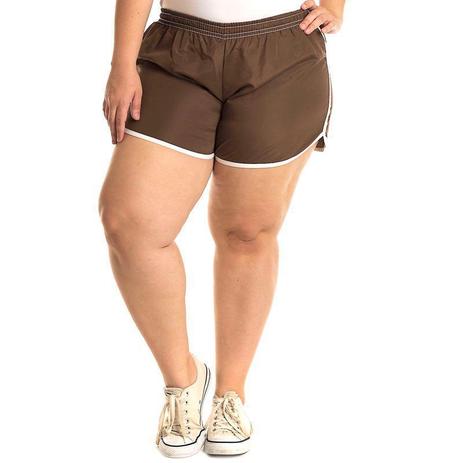 shorts tactel feminino plus size