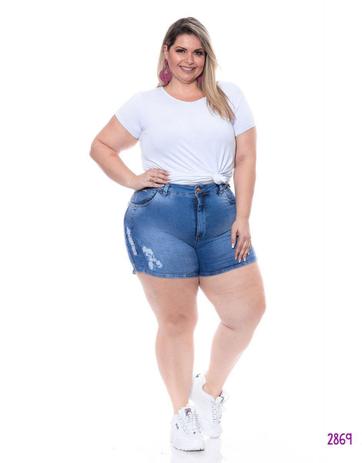 short cintura alta plus size