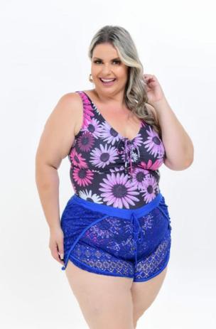 shorts feminino para praia plus size