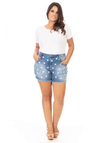 short plus size cintura alta
