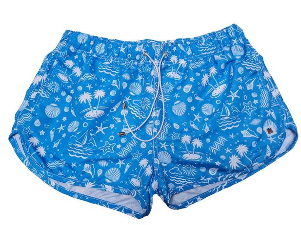 short tactel masculino estampado plus size