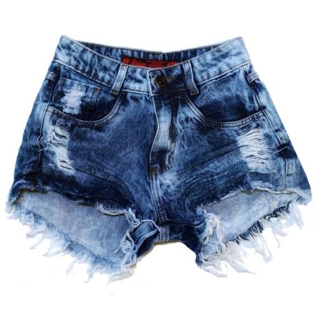 bermuda jeans cos alto feminina