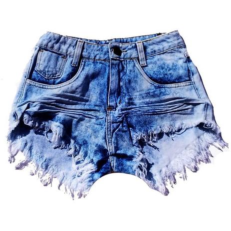 shorts desfiado na cintura alta