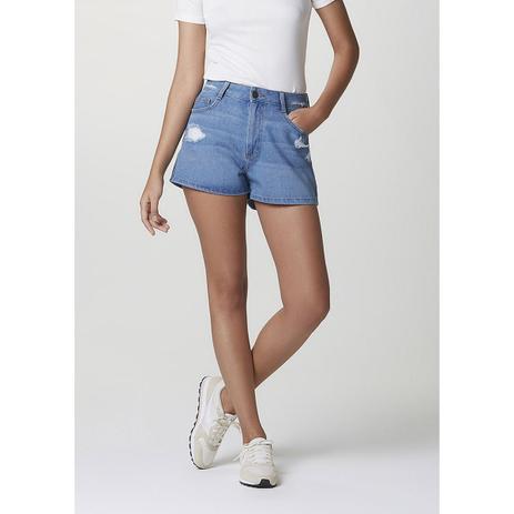 short jeans cintura alta hering