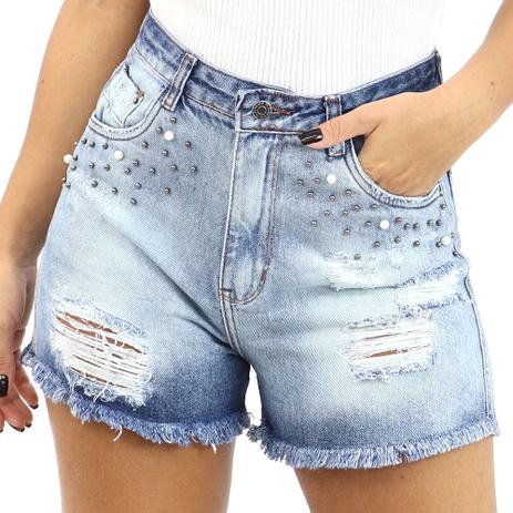 shorts jeans cos alto desfiado