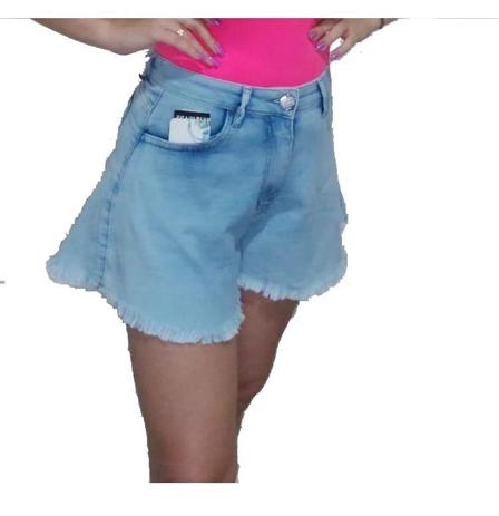 short preto cintura alta desfiado