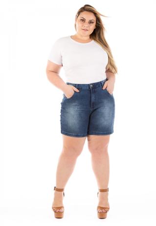 short jeans branco plus size