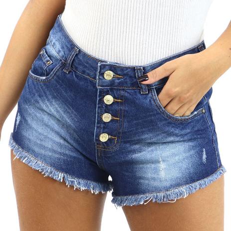 shorts jeans cintura alta rasgadinho
