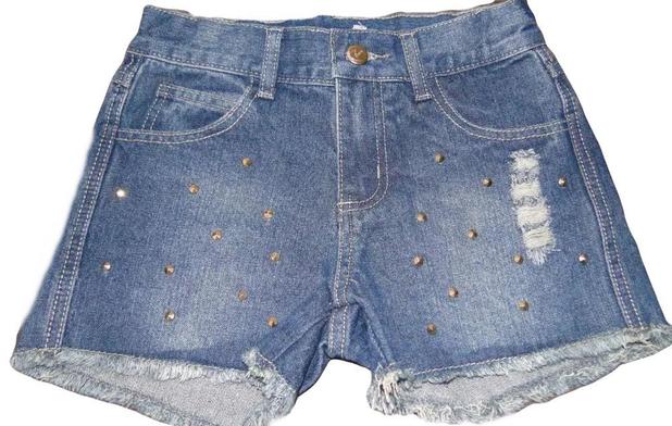 shorts jeans branco infantil