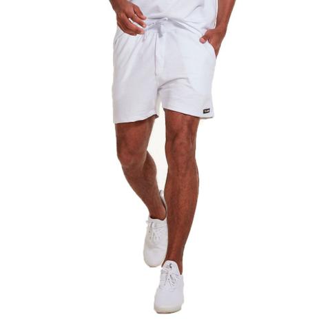 short moletom branco masculino
