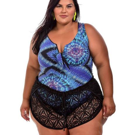 shorts feminino para praia plus size