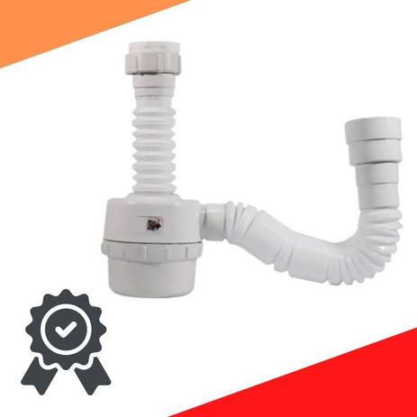 Sifão Sanfonado Copo Flexível Duplo Ajuste Universal Branco Para Cuba Banheiro, Cozinha, Tanque, Área Gourmet - Gtrês Menor preço em Sifão Sanfonado Copo Flexível Duplo Ajuste Universal Branco Para Cuba Banheiro, Cozinha, Tanque, Área Gourmet - Gtrês