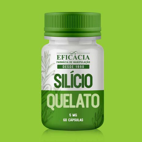 Silício Quelato 5 mg - 60 cápsulas - Farmácia eficácia Menor preço em Silício Quelato 5 mg - 60 cápsulas - Farmácia eficácia