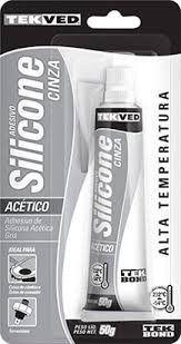 Silicone acético alta temperatura Tekbond 50gr cinza Menor preço em Silicone acético alta temperatura Tekbond 50gr cinza