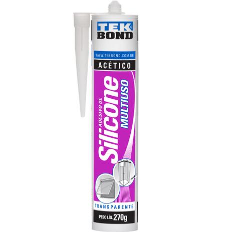 Silicone acético multiuso incolor 270 gramas - Tekbond Menor preço em Silicone acético multiuso incolor 270 gramas - Tekbond