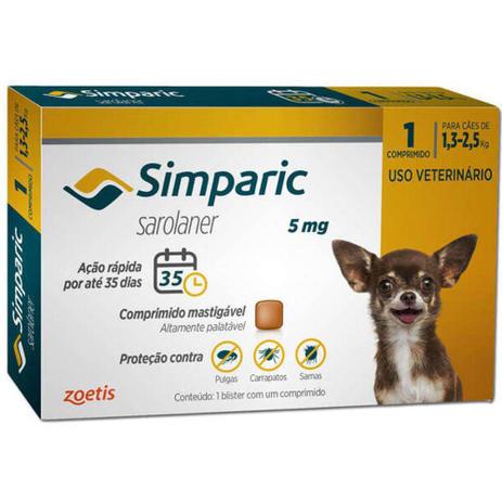 Simparic 5 Mg Para Cães 1,3 A 2,5 Kg - 1 Comprimido - Zoetis é boa?