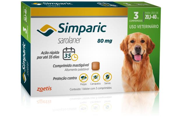 Simparic medicamento antipulgas de 20,1kg a 40kg 3/comprimidos - Zoetis é boa?