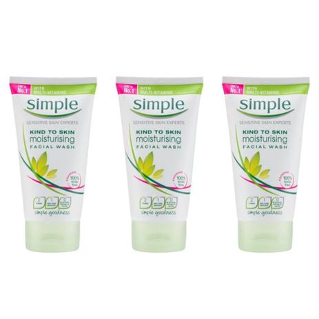 Simple Moisturising Sabonete Facial 150ml (Kit C/03) Menor preço em Simple Moisturising Sabonete Facial 150ml (Kit C/03)