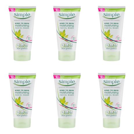 Simple Moisturising Sabonete Facial 150ml (Kit C/06) Menor preço em Simple Moisturising Sabonete Facial 150ml (Kit C/06)