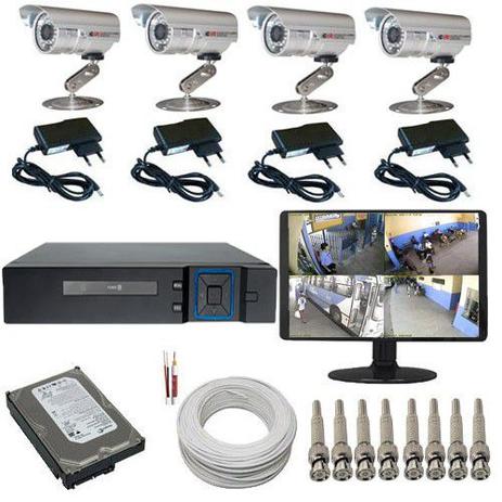 Sistema de Monitoramento com 04 Câmeras infravermelho DVR Multi HD 5 em 1 + Monitor e Acessórios - Power Menor preço em Sistema de Monitoramento com 04 Câmeras infravermelho DVR Multi HD 5 em 1 + Monitor e Acessórios - Power