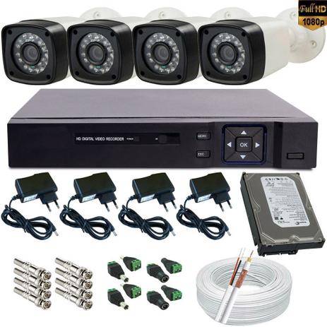 Sistema de Monitoramento com 4 Câmeras Full HD 2.0 Mp 1080p Gravador Dvr Multi HD 5 em 1 - Dvr anko e câmeras jl protec Menor preço em Sistema de Monitoramento com 4 Câmeras Full HD 2.0 Mp 1080p Gravador Dvr Multi HD 5 em 1 - Dvr anko e câmeras jl protec