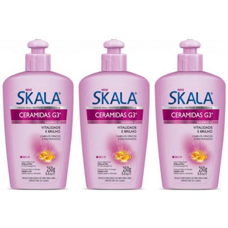 Skala Ceramidas Creme P/ Pentear 250ml (Kit C/03) Menor preço em Skala Ceramidas Creme P/ Pentear 250ml (Kit C/03)