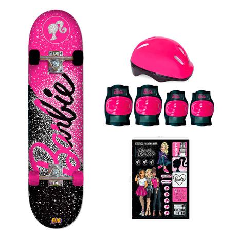Skate da barbie com acessórios de segurança - fun Menor preço em Skate da barbie com acessórios de segurança - fun