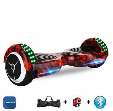 Skate Elétrico Hoverboard 6.5” FOGO Bluetooth e LED Lateral com Bolsa - Bateria Samsung - Smart Balance Menor preço em Skate Elétrico Hoverboard 6.5” FOGO Bluetooth e LED Lateral com Bolsa - Bateria Samsung - Smart Balance