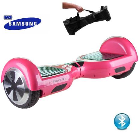 Skate Elétrico Hoverboard 6.5” Rosa Bluetooth e LED com Bolsa - Bateria Samsung - Smart Balance Menor preço em Skate Elétrico Hoverboard 6.5” Rosa Bluetooth e LED com Bolsa - Bateria Samsung - Smart Balance