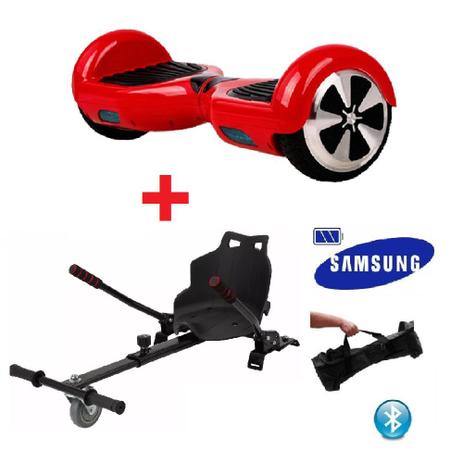 Skate Elétrico Hoverboard 6.5 VERMELHO + Hoverkart Carrinho Bluetooth, LED - Bateria Samsung Bolsa - Smart Balance é boa?