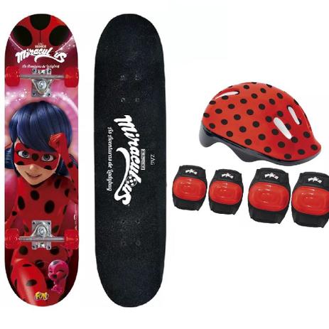 Skate Miraculous Ladybug Com Acessórios de Segurança Fun 8108-3 - Fun divirta-se Menor preço em Skate Miraculous Ladybug Com Acessórios de Segurança Fun 8108-3 - Fun divirta-se