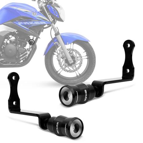 Slider Dianteiro Yamaha Fazer 250 2016 a 2017 Preto com Suporte Protetor de Motor Alumínio Shutt Par Menor preço em Slider Dianteiro Yamaha Fazer 250 2016 a 2017 Preto com Suporte Protetor de Motor Alumínio Shutt Par
