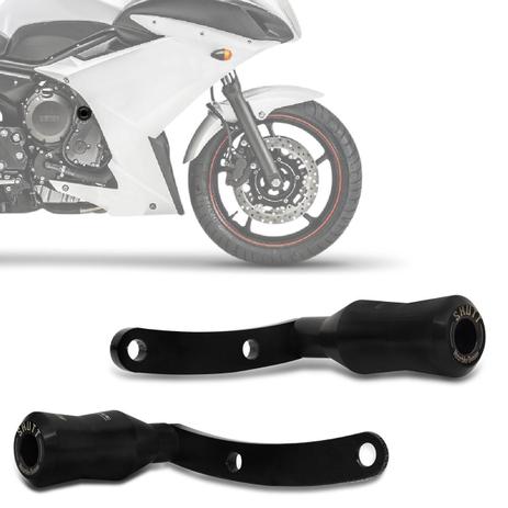 Slider Moto Yamaha XJ6 F 2010 a 2019 Dianteiro Shutt Preto com Suporte Protetor de Motor Par Menor preço em Slider Moto Yamaha XJ6 F 2010 a 2019 Dianteiro Shutt Preto com Suporte Protetor de Motor Par