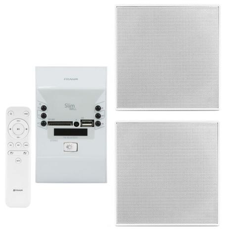 Slim Wall Branco Frahm + 2 Arandelas Quadradas Full Range Menor preço em Slim Wall Branco Frahm + 2 Arandelas Quadradas Full Range