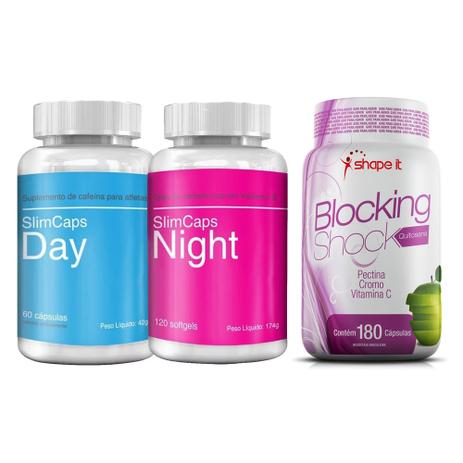 SlimCaps (Kit Dia e Noite) + Blocking Shock - Shape it Menor preço em SlimCaps (Kit Dia e Noite) + Blocking Shock - Shape it