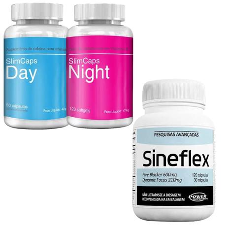 SlimCaps (Kit Dia e Noite) + Sineflex - Power supplements Menor preço em SlimCaps (Kit Dia e Noite) + Sineflex - Power supplements