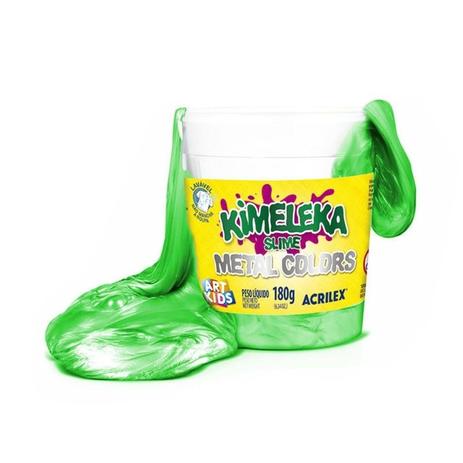Slime Kimeleka Metal Colors Verde 180G Art Kids - Acrilex Menor preço em Slime Kimeleka Metal Colors Verde 180G Art Kids - Acrilex