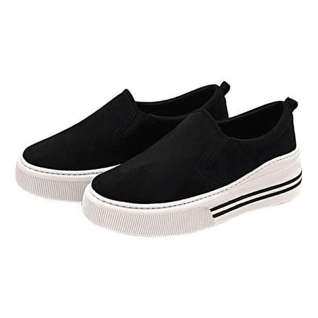 slip on preto sola alta