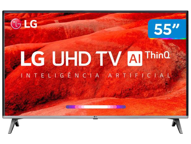 Smart TV 4K LED 55” LG 55UM7520PSB Wi-Fi HDR - Inteligência Artificial 4 HDMI 2 USB