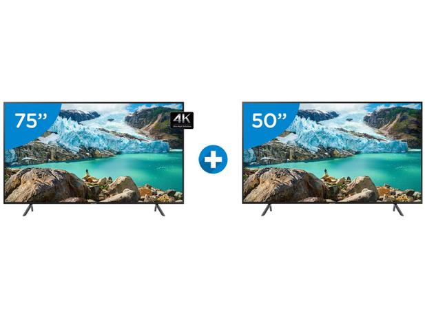 Smart TV 4K LED 75” Samsung UN75RU7100 Wi-Fi - HDR Conversor Digital + Smart TV 4K LED 50” Menor preço em Smart TV 4K LED 75” Samsung UN75RU7100 Wi-Fi - HDR Conversor Digital + Smart TV 4K LED 50”