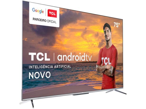 Smart TV 4K LED 75” TCL 75P715 Android - Wi-Fi Bluetooth 3 HDMI 2 USB