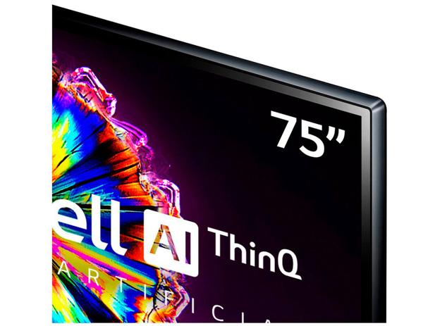 Smart TV 4K NanoCell IPS 75” LG 75NANO90SNA - Wi-Fi Bluetooth HDR Inteligência Artificial 4 HDMI