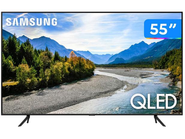 Smart TV 4K QLED 55” Samsung Q60TA Wi-Fi Bluetooth - Pontos Quânticos Alexa Built In Modo Ambiente