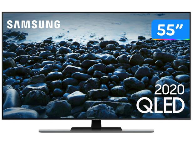 Smart TV 4K QLED 55” Samsung Q80TA Alexa Built In - Pontos Quânticos Modo Game Som em Movimento