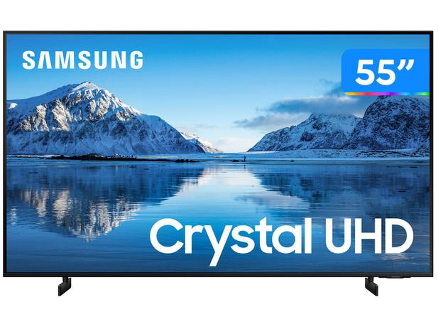 Smart TV 55” Crystal 4K Samsung 55AU8000 - Wi-Fi Bluetooth HDR Alexa Built in 3 HDMI 2 USB