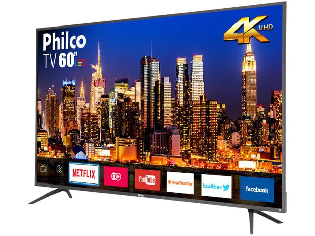 Smart TV 60” 4K LED Philco PTV60F90DSWNS - Wi-Fi HDR 3 HDMI 2 USB