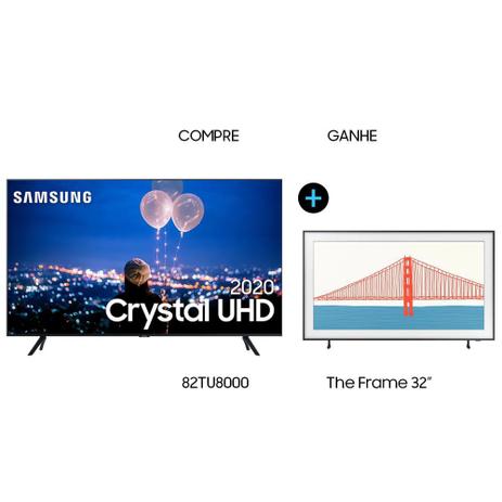 Smart TV 82 Samsung Crystal uhd 4K 2020 TU8000 + Smart TV 32 qled The Frame 32LS03T