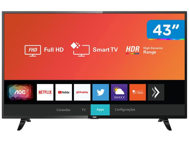 Smart TV Full HD LED 43” AOC 43S5295/78G - Wi-Fi HDR 3 HDMI 2 USB