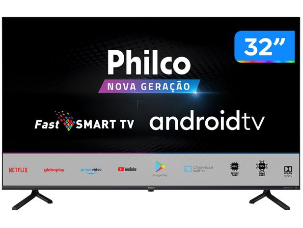 Smart TV HD D-LED 32” Philco PTV32E20AGBL - Wi-Fi 2 HDMI 1 USB